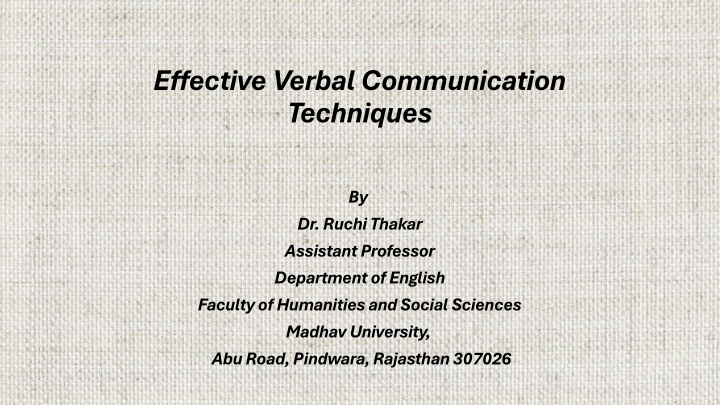 effective verbal communication techniques