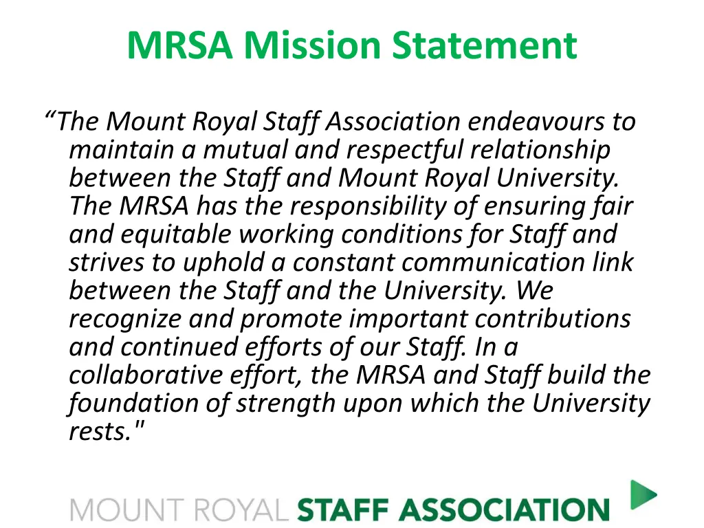mrsa mission statement