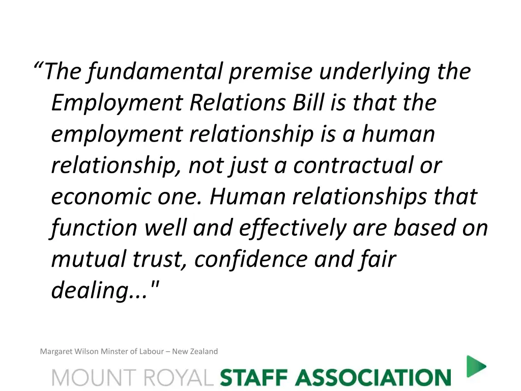 the fundamental premise underlying the employment