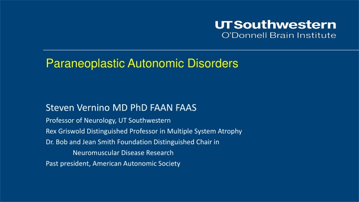 paraneoplastic autonomic disorders