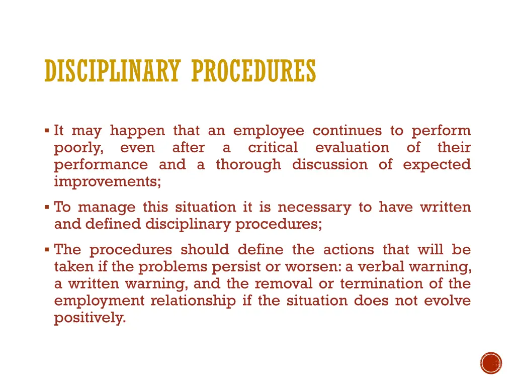 disciplinary procedures