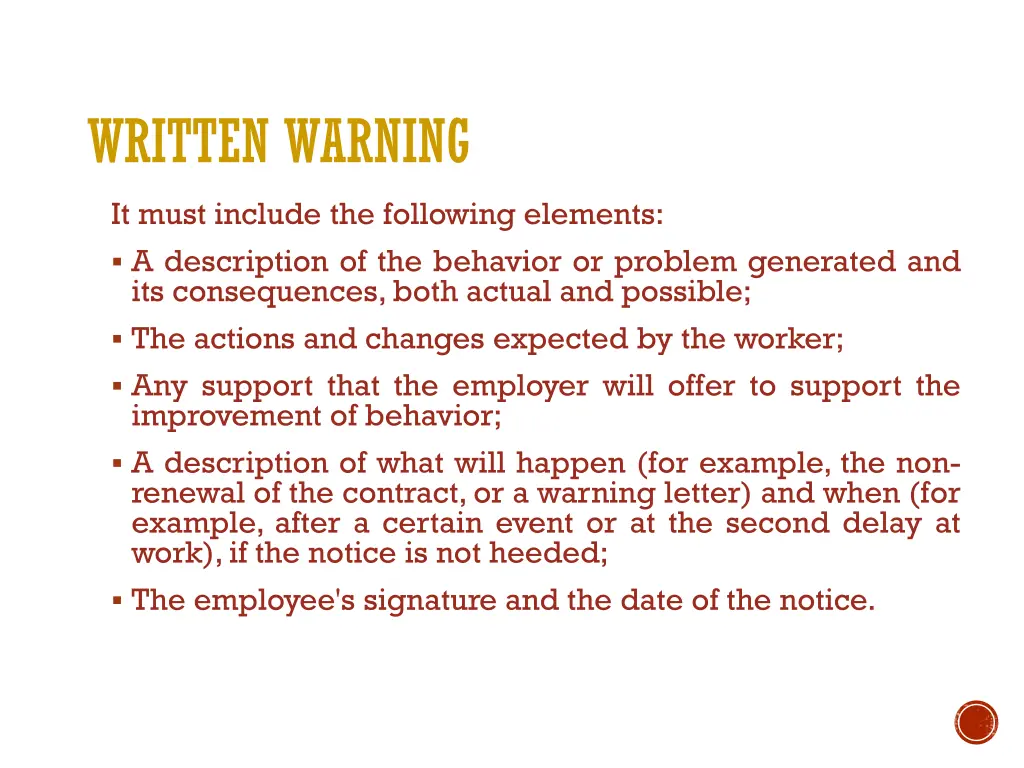 written warning
