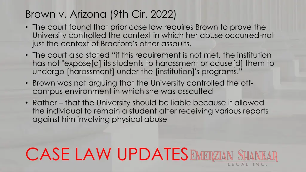 brown v arizona 9th cir 2022 the court found that