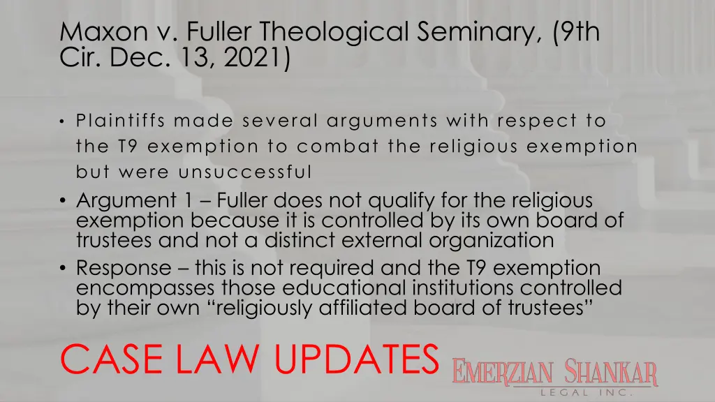 maxon v fuller theological seminary 1