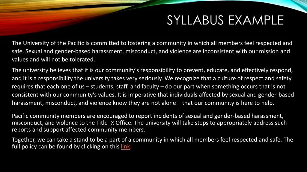 syllabus example
