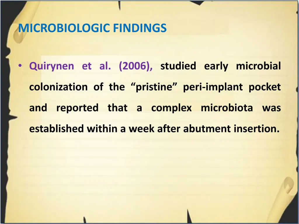 microbiologic findings 1