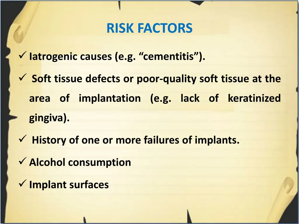 risk factors 1