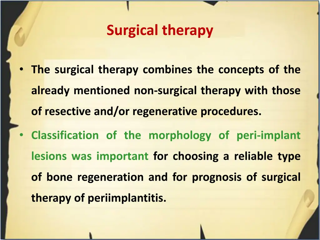 surgical therapy