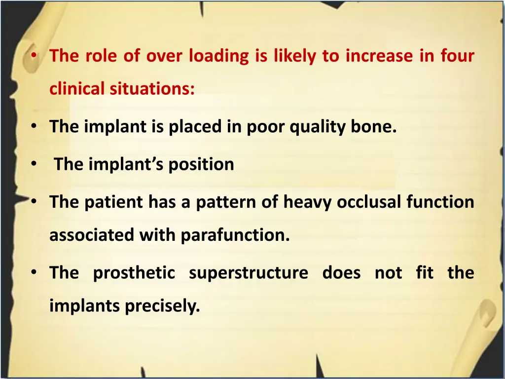the role of over loading is likely to increase