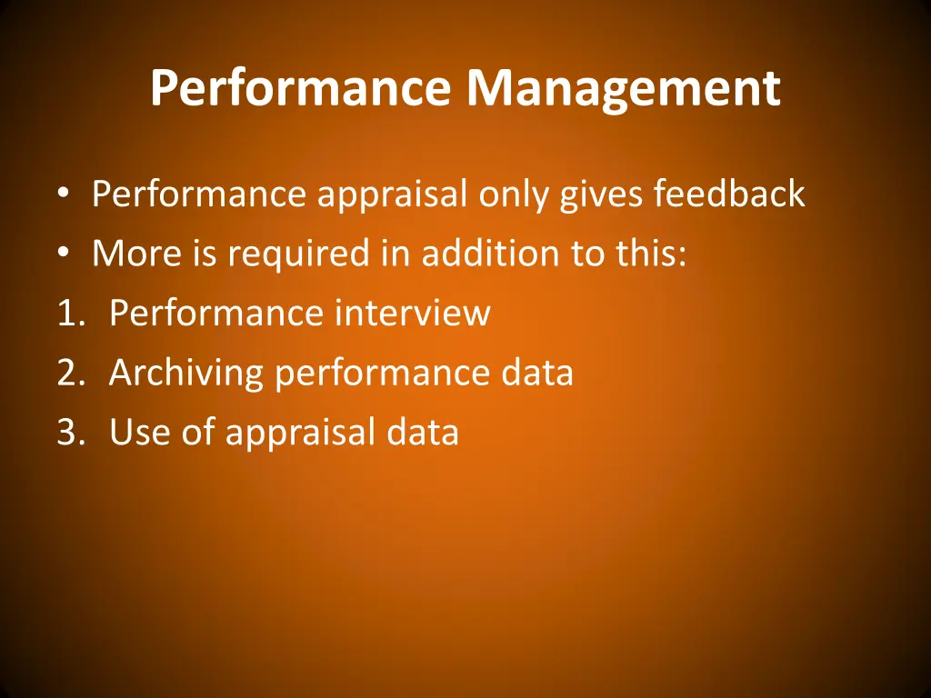 performance management