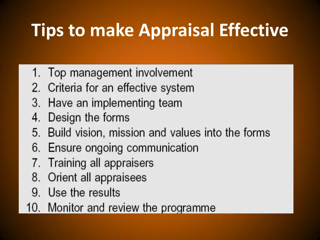 tips to make appraisal effective