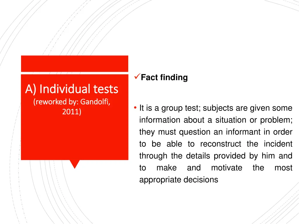 fact finding