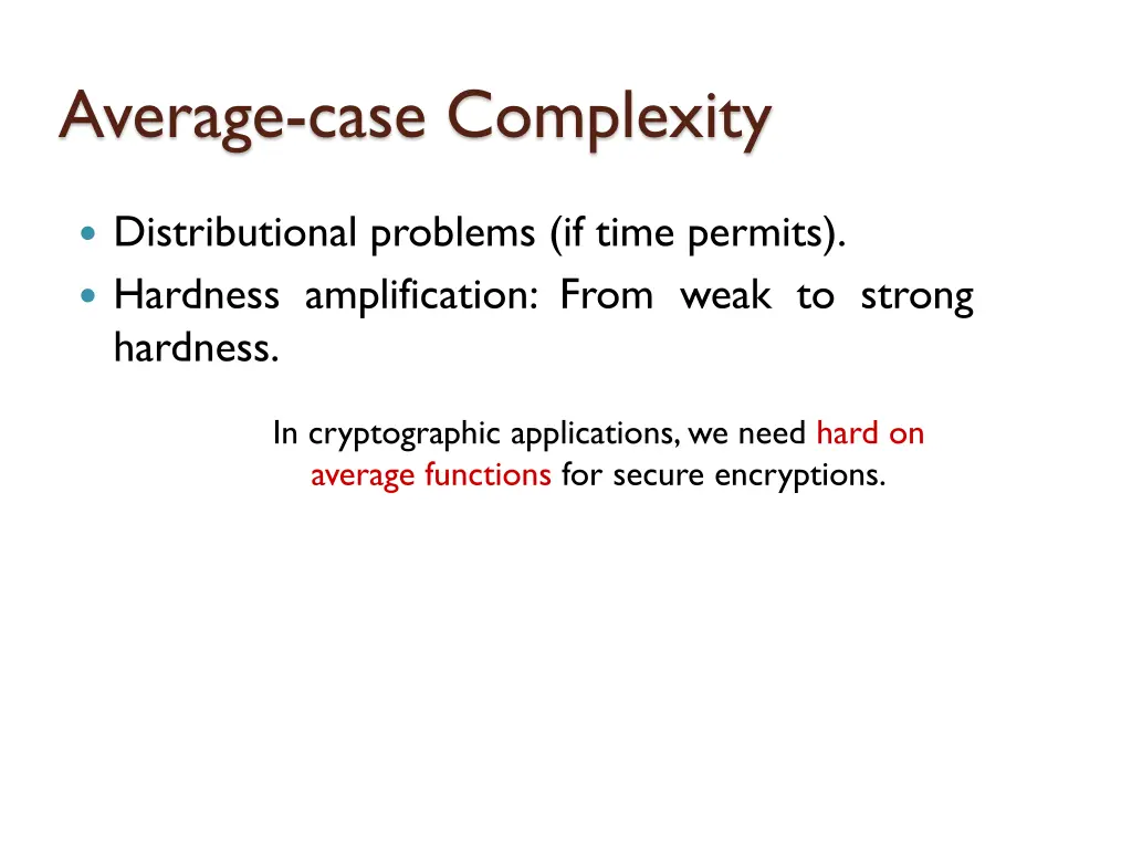 average case complexity 1