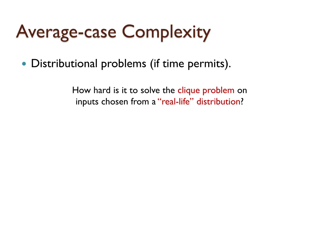 average case complexity