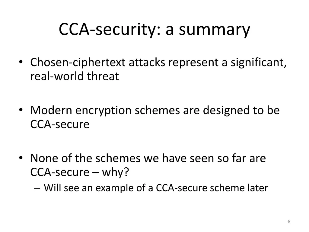 cca security a summary