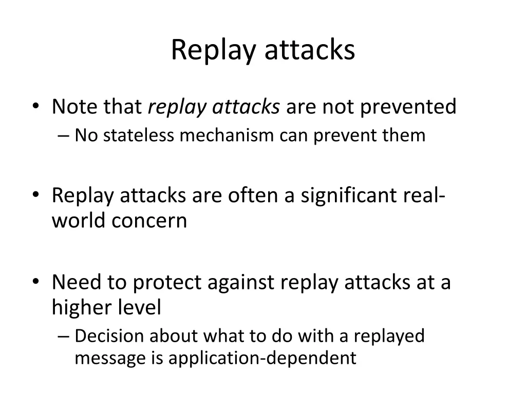 replay attacks