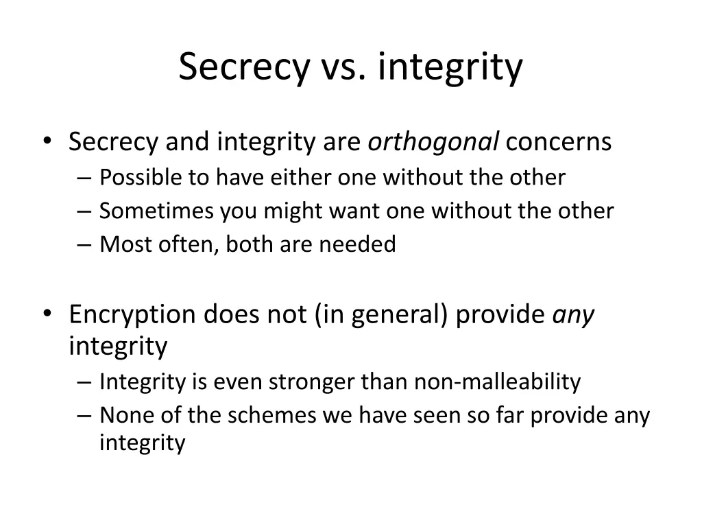 secrecy vs integrity 1