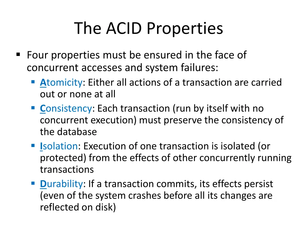 the acid properties