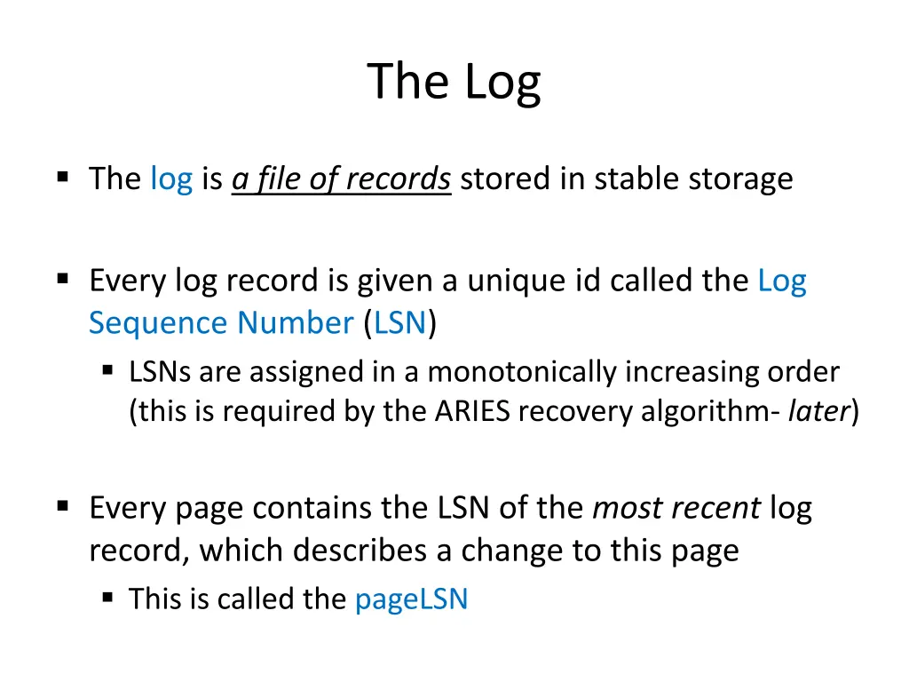 the log