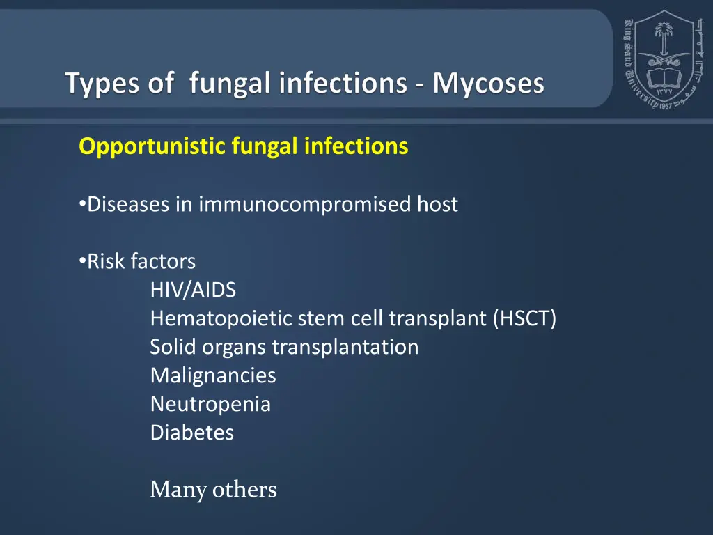 opportunistic fungal infections