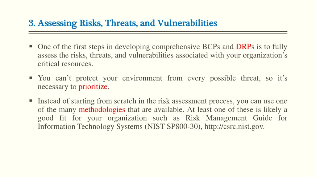 3 assessing 3 assessing risks threats