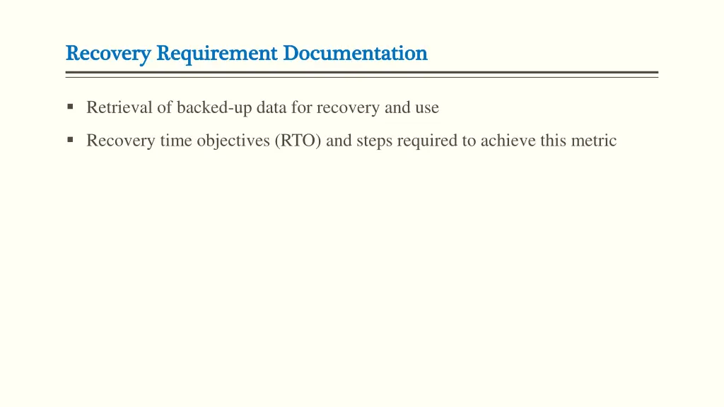 recovery requirement recovery requirement 1