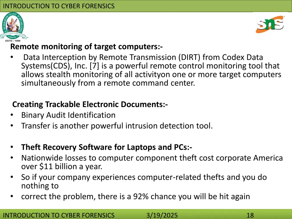 introduction to cyber forensics 17