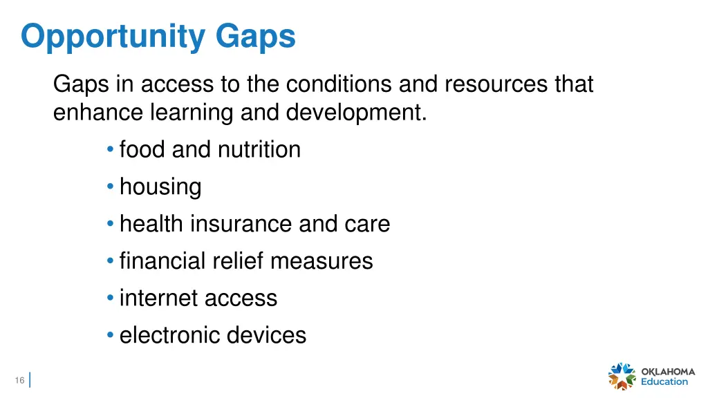 opportunity gaps