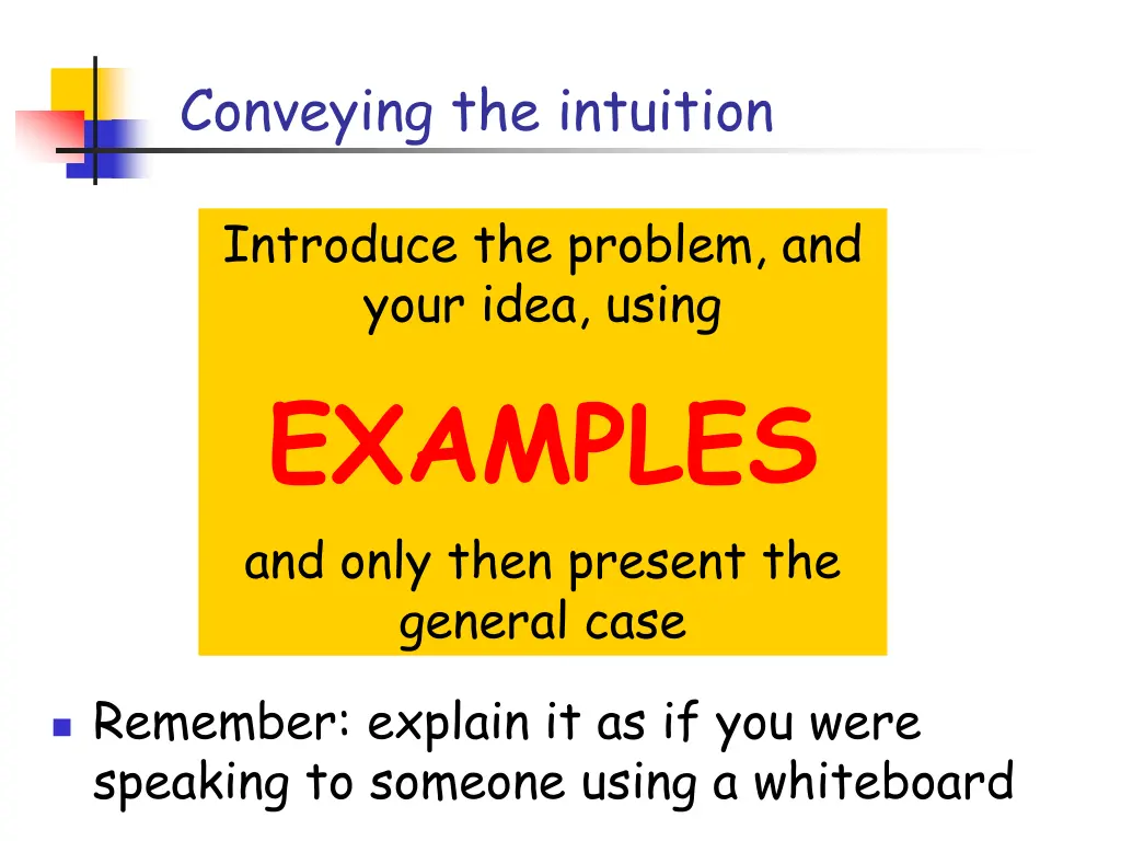 conveying the intuition