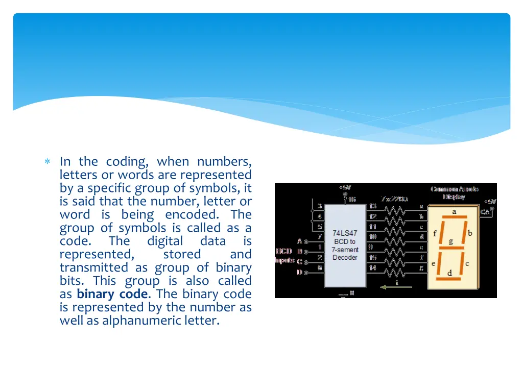 in the coding when numbers letters or words