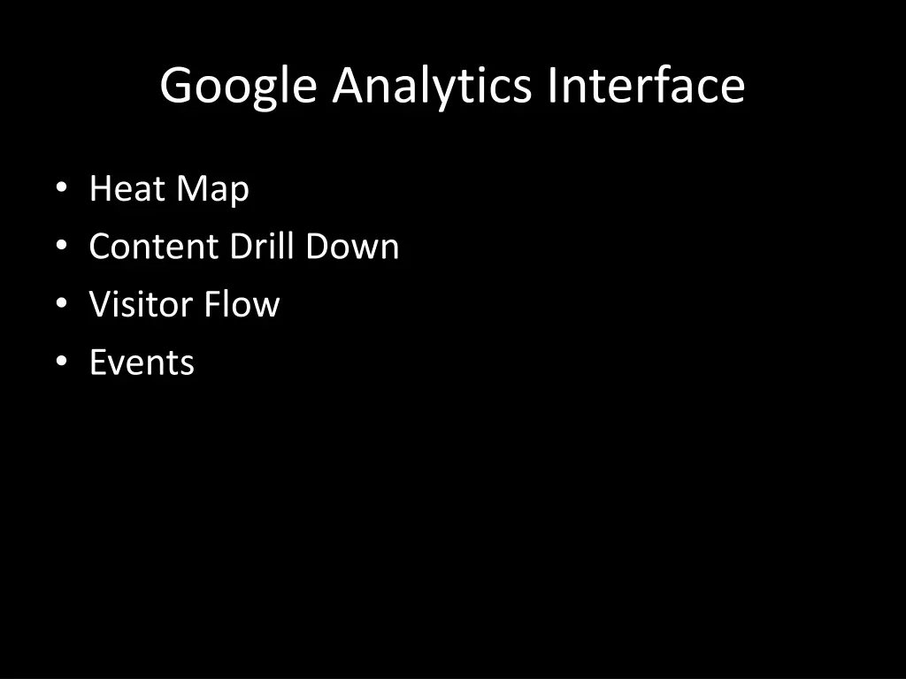google analytics interface