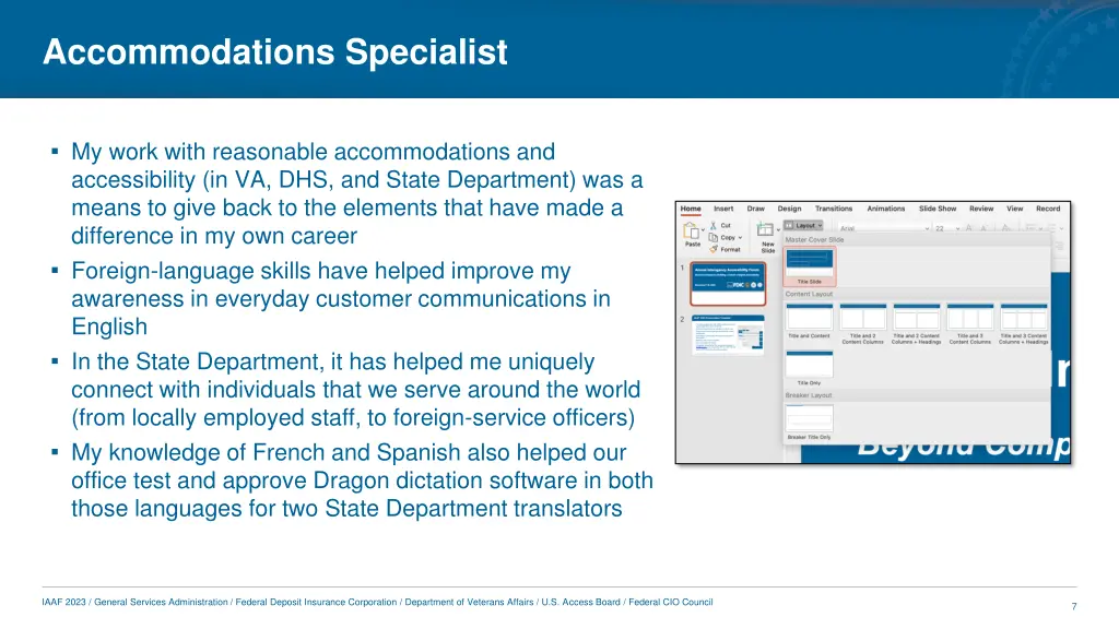 accommodations specialist