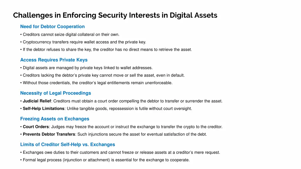 challenges in enforcing security interests