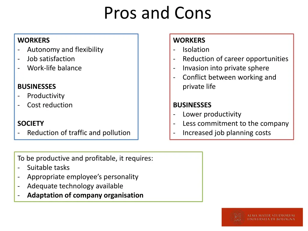 pros and cons