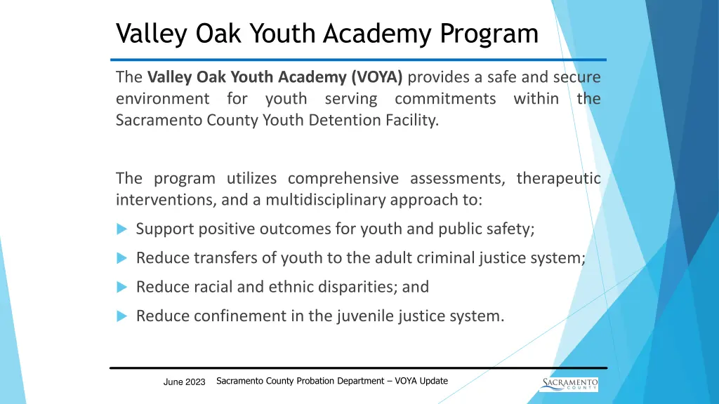 valley oak youth academy program
