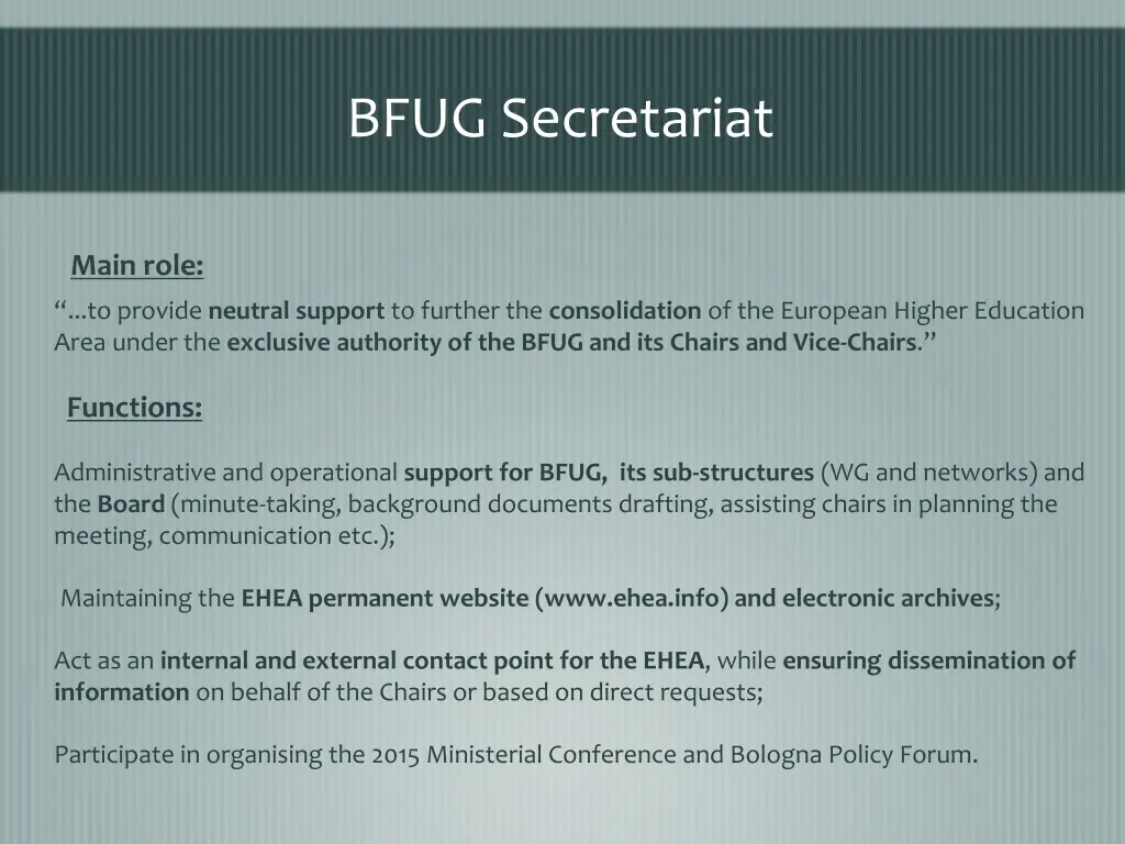 bfug secretariat