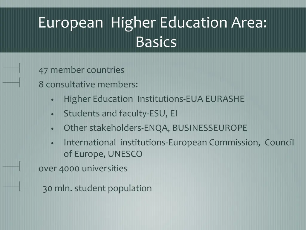 european higher education area basics