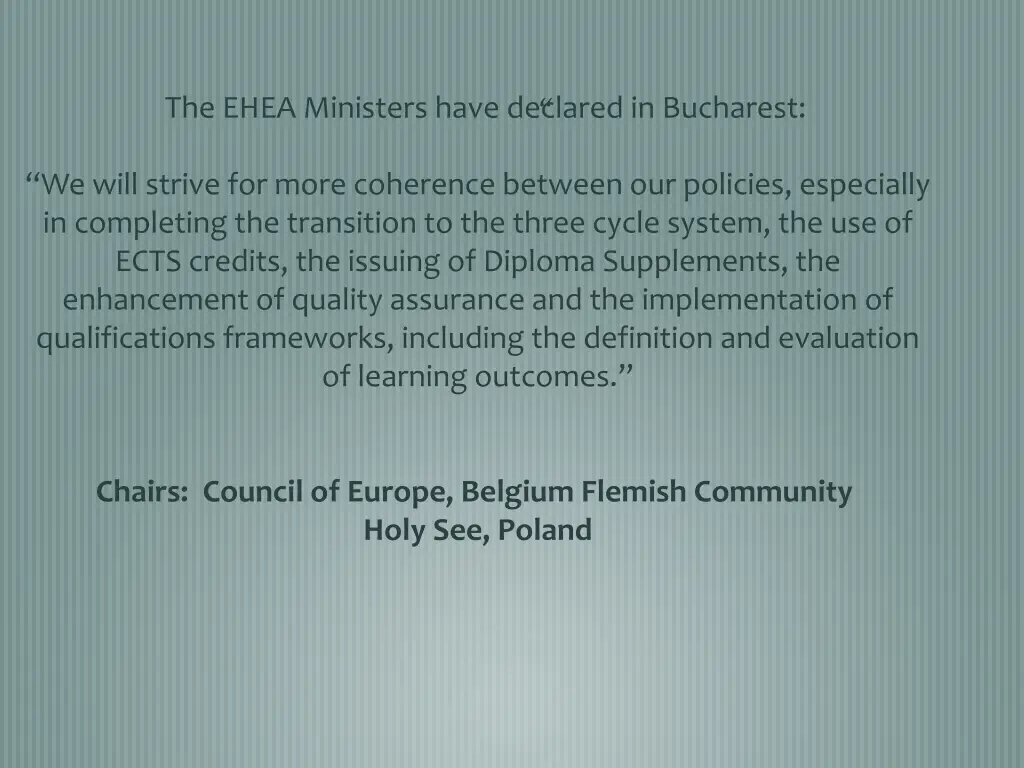 evolutionary progress the ehea ministers have