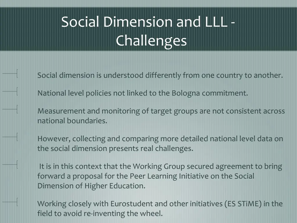 social dimension and lll challenges