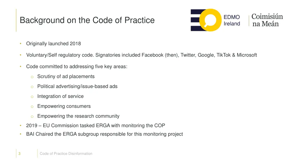 background on the code of practice