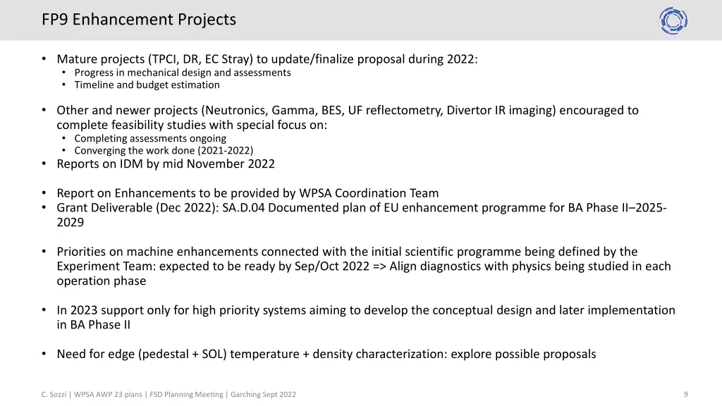 fp9 enhancement projects