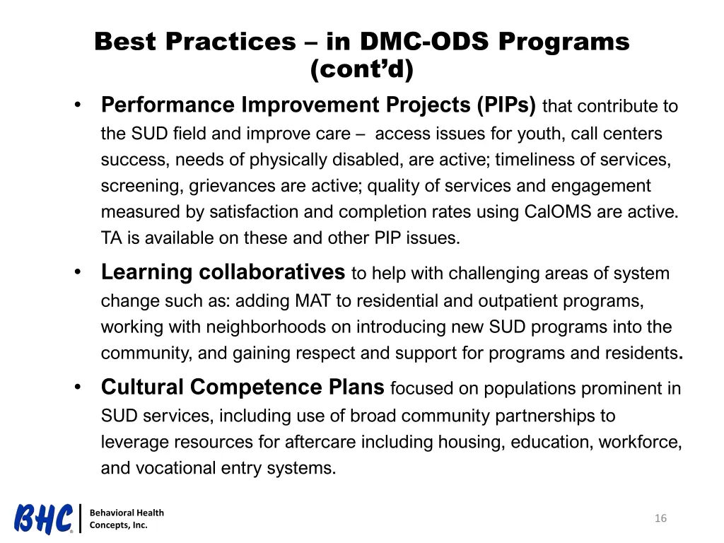 best practices in dmc ods programs cont