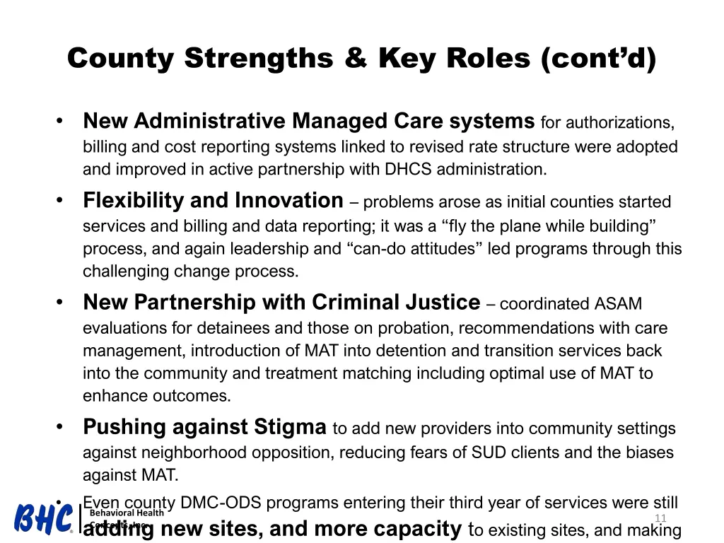 county strengths key roles cont d