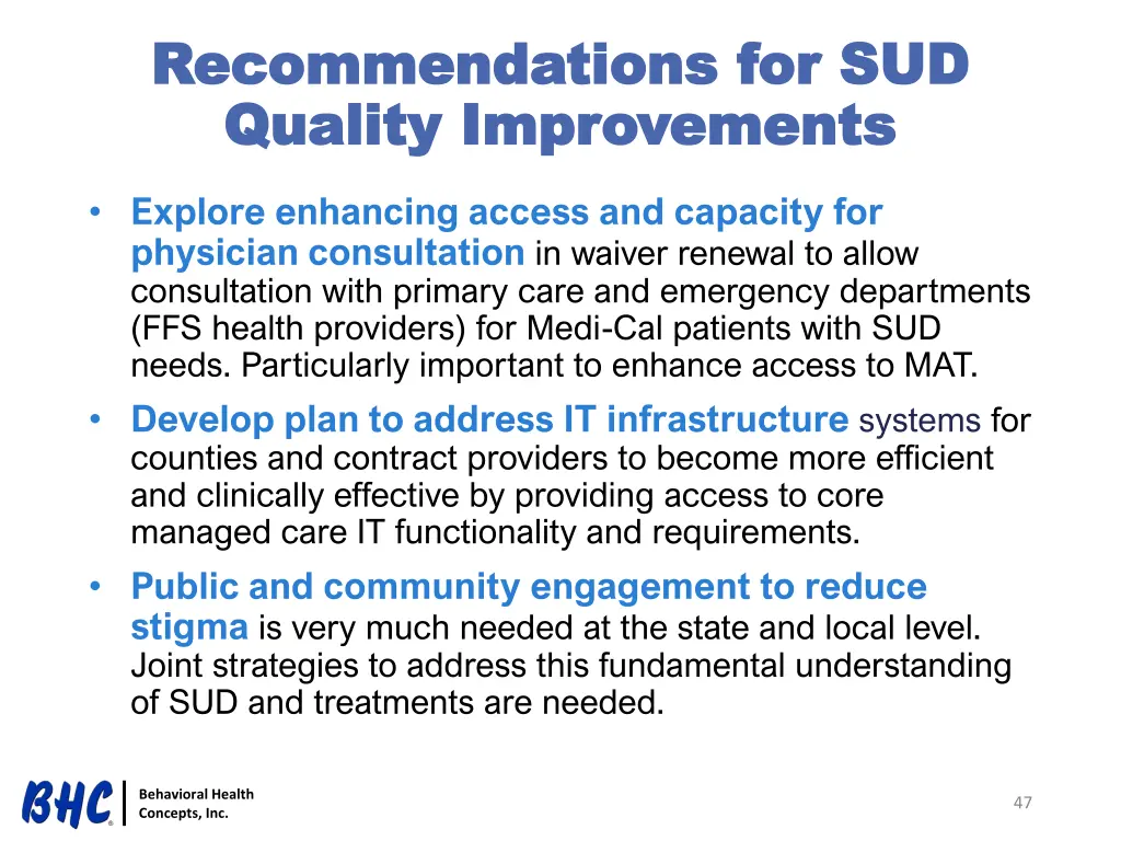 recommendations for sud recommendations