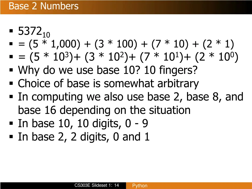 base 2 numbers
