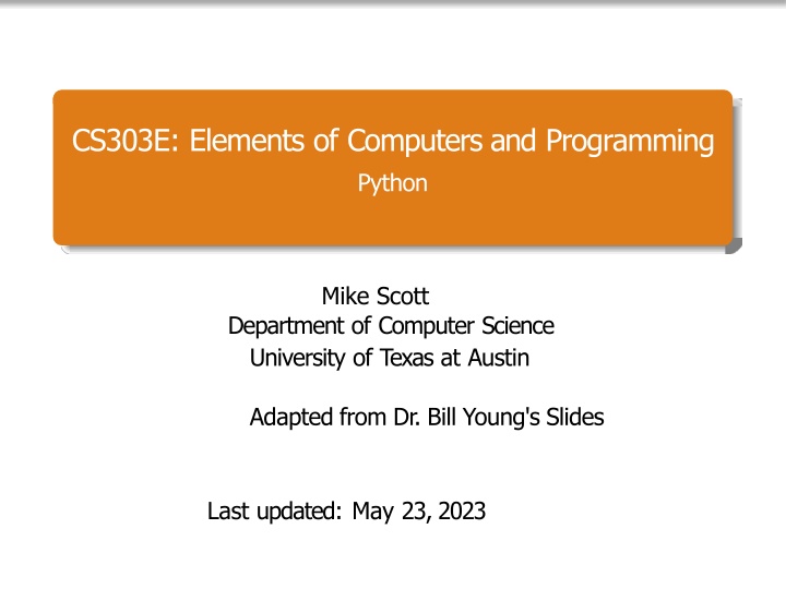 cs303e elements of computers and programming