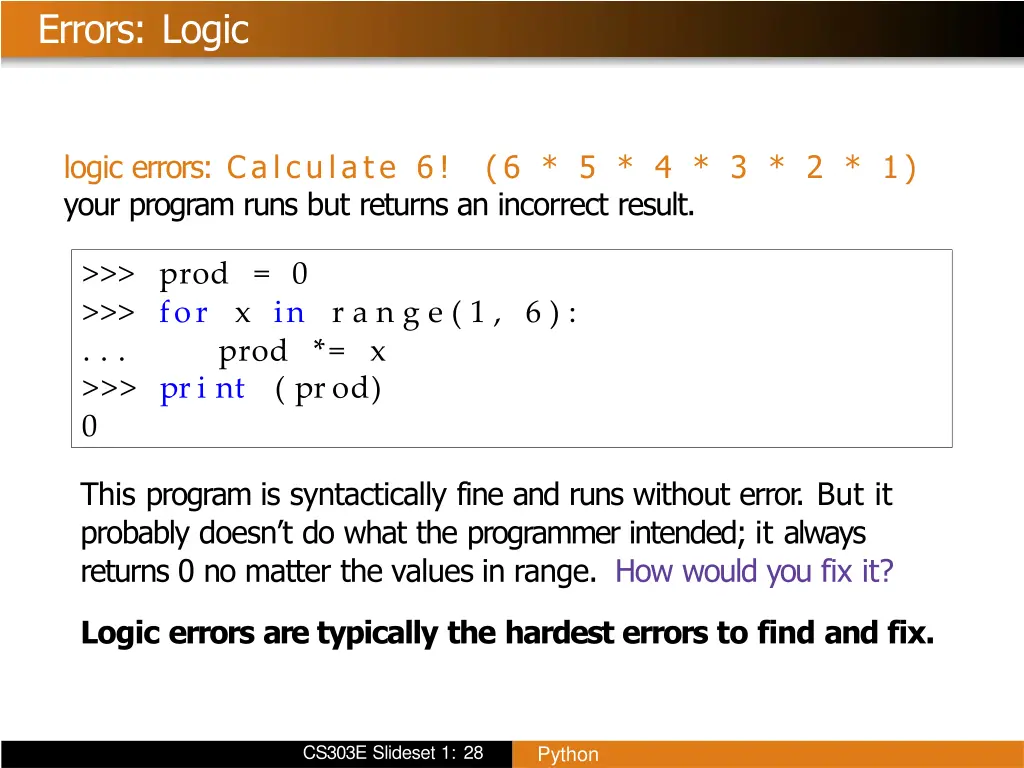 errors logic
