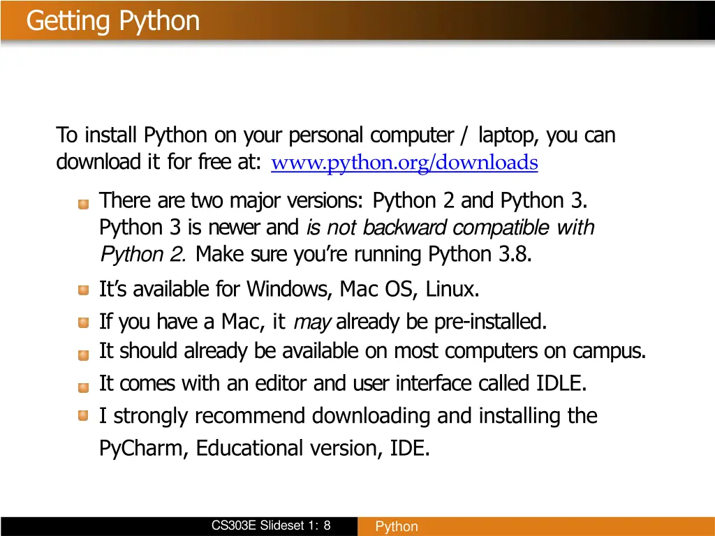 getting python