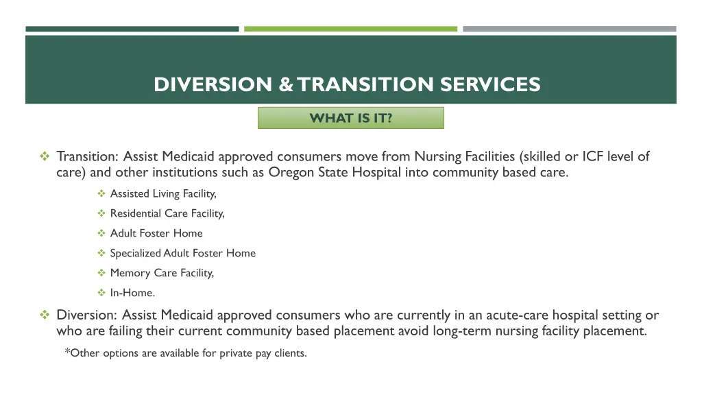 diversion transition services