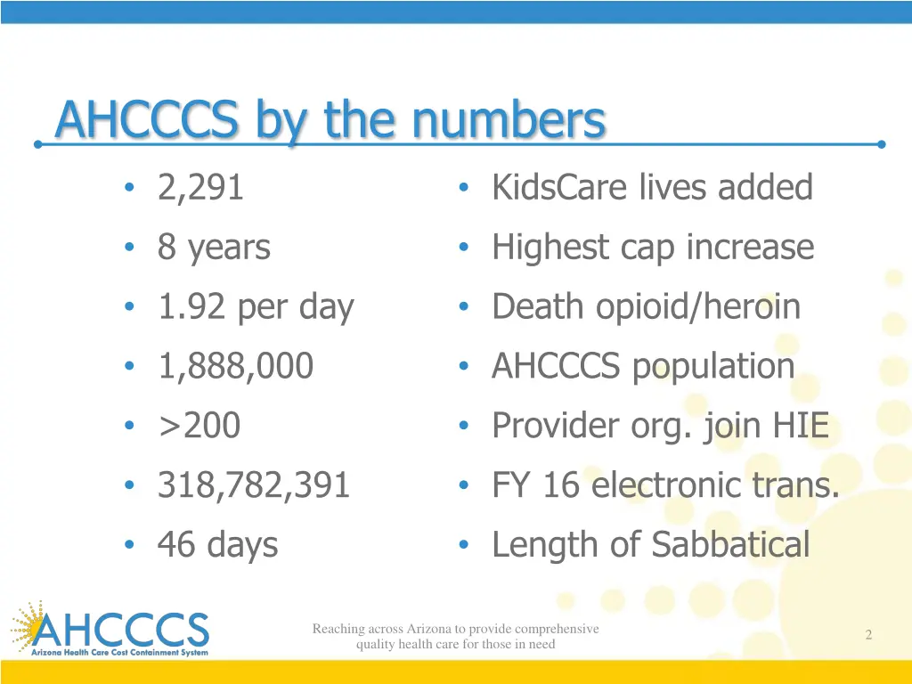 ahcccs by the numbers